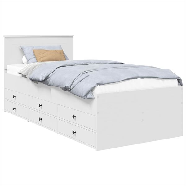 vidaXL P&auml;evavoodi sahtliga peaga Valge ja must 90 x 200 cm Tehispuit