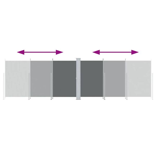 vidaXL lahtitõmmatav külgsein, 180 x 600 cm, antratsiithall