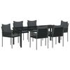 vidaXL Aia s&ouml;&ouml;gilaudade komplekt 7 pcs Must ja Hall PE rattan