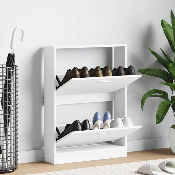 vidaXL kingakapp valge 59 x 17 x 81 cm t&ouml;&ouml;deldud puidust