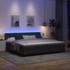 vidaXL LED Box Spring Voodi madratsiga LEDiga Must 200 x 200 cm Samet