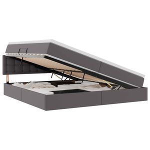 vidaXL Voodi hoiukohaga ja madratsiga Hall 200 x 200 cm Kunstnahk