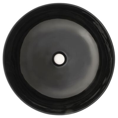 vidaXL ümar keraamiline valamu 41,5 x 13,5 cm, must