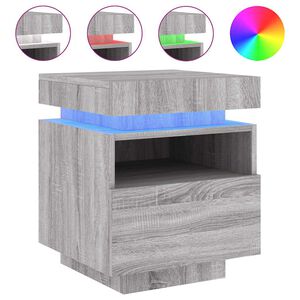 vidaXL &ouml;&ouml;kapp LED-tuledega, hall Sonoma tamm, 40 x 39 x 48,5 cm