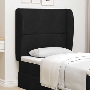 vidaXL Peatoe K&otilde;rv Must 80 x 23 x 6 cm Samet