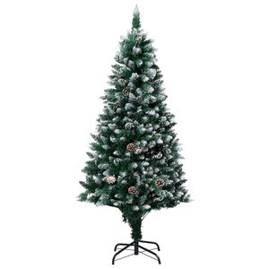 vidaXL kunstkuusk m&auml;nnik&auml;bide ja valge lumega, 150 cm