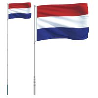 vidaXL Hollandi lipp ja lipumast, 5,55 m, alumiinium