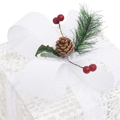 vidaXL dekoratiivsed jõulukingikarbid 3tk, valge, õue ja tuppa