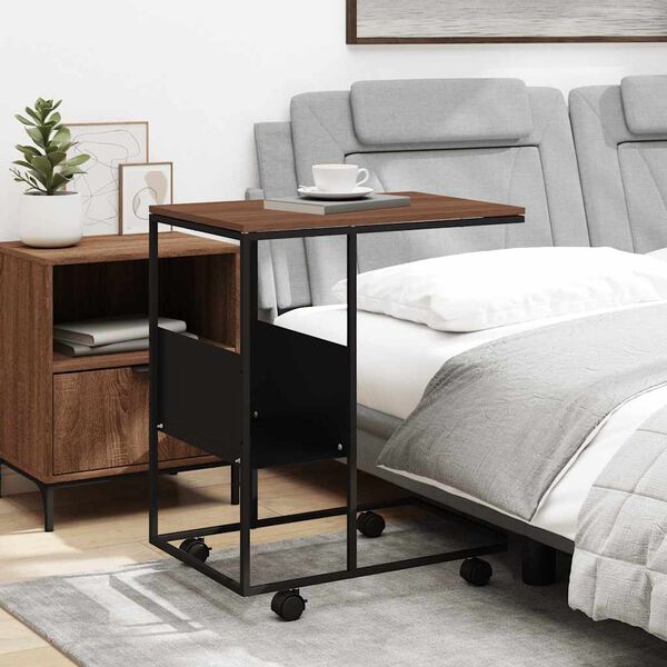 vidaXL lisalaud ratastega, must, 55 x 36 x 63,5 cm, tehispuit