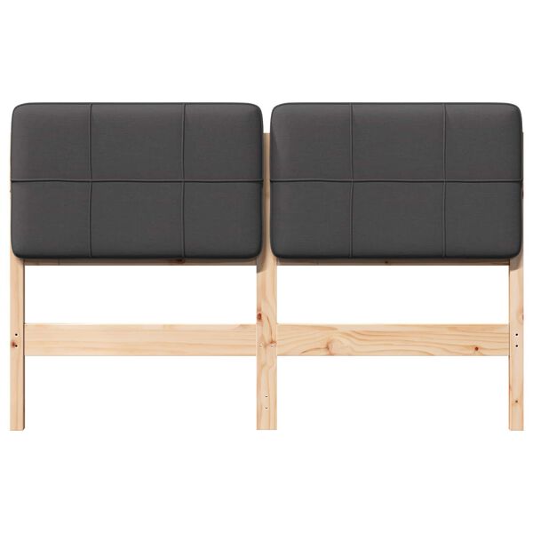 vidaXL Polsterdatud voodiots peaga Pruun ja Tumehall 140 cm Tahke m&auml;nd