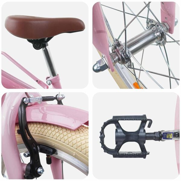 vidaXL Laste Bike 24 Tolli 8-12 aastastele Hele roosa