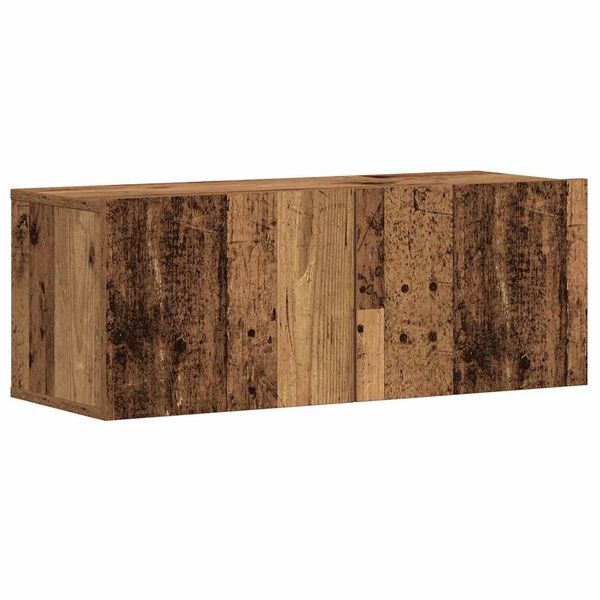 vidaXL 5-osaline seinale paigaldatav telerikapi komplekt vana puit