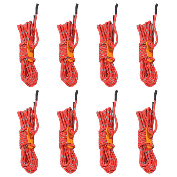 vidaXL telgi nöörid kinnitusaasadega 8 tk, peegeldav, 4 m 4 mm