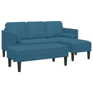 vidaXL Diivanikomplekt padjaga 2 pcs Sinine Pol&uuml;ester
