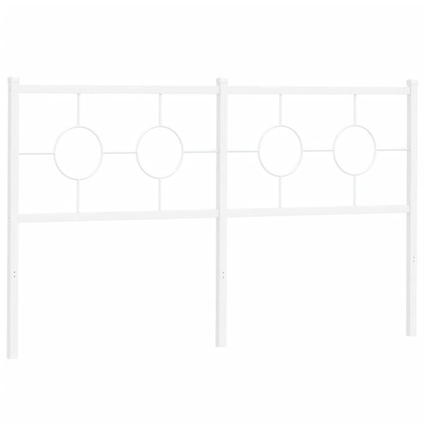 vidaXL metallist vahetatav voodipeats, valge, 150 cm