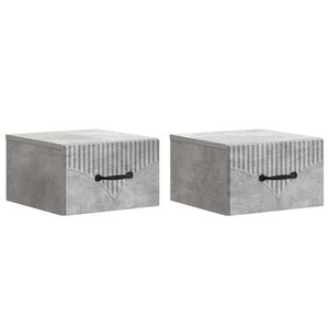 vidaXL Seinale kinnitatav &ouml;&ouml;tis 2 pcs Betoonhall 34,5 x 33 x 20 cm