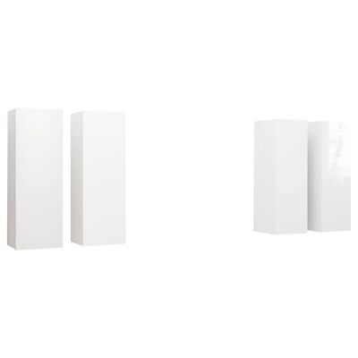 vidaXL telerikapid 4 tk kõrgläige, valge, 30,5x30x90 cm puitlaastplaat