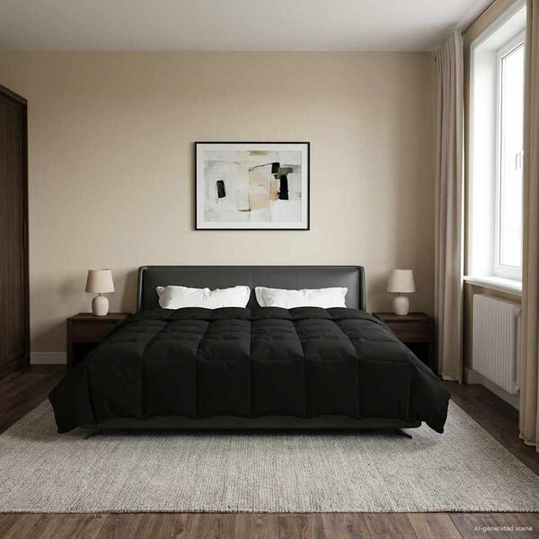 vidaXL T&auml;ispika aasta tekk Rapistatud Must 200 x 240 cm Mikrokiud