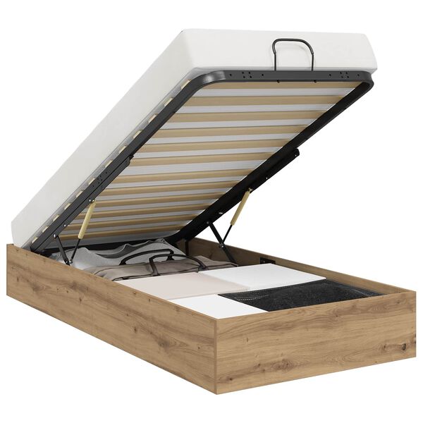 vidaXL Ottomani voodiraam K&auml;sit&ouml;&ouml;puu 100 x 200 cm Tehispuit