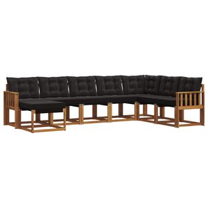 vidaXL V&auml;li diivanikomplekt padjaga 8 pcs Looduslik ja must