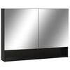 vidaXL LEDidega vannitoa peegelkapp, must, 80 x 15 x 60 cm, MDF