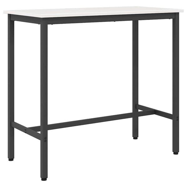 vidaXL laud Valge 100 x 50 x 91 cm T&ouml;&ouml;deldud puit ja teras