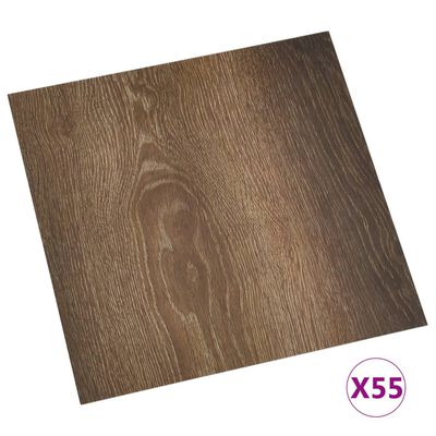 vidaXL iseliimuvad põrandaplaadid 55 tk, PVC, 5,11 m², pruun