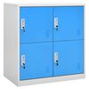 vidaXL lukustatav hoiukapp, helehall ja sinine, 90x45x92,5 cm, teras