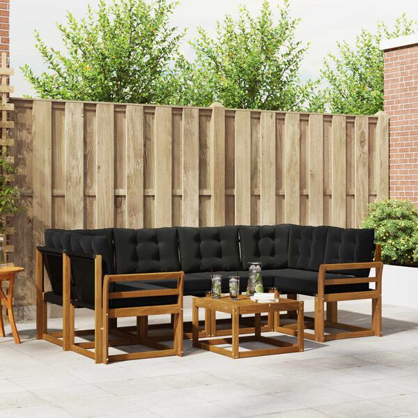 vidaXL V&auml;li diivanikomplekt padjaga 7 pcs Looduslik ja must