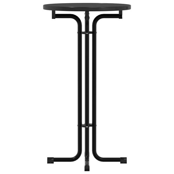 vidaXL baarilaud, must, &Oslash;60 x 110 cm, tehispuit ja teras