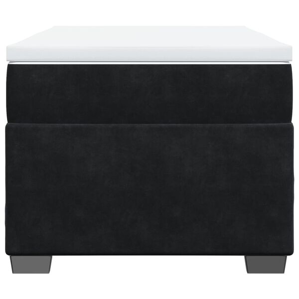 vidaXL kontinentaalvoodi madratsiga, must, 90x200 cm, samet