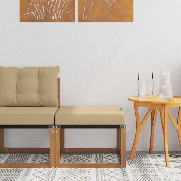 vidaXL V&auml;li jalatoed Tugev akaatsiapuit ja tekstiilne kangas