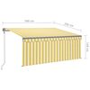 vidaXL automaatne varikatus, 3 x 2,5 m, kollane/valge