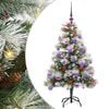 vidaXL Tehisj&otilde;ulupuu Roheline ja valge 120 cm PVC, metall ja plastik