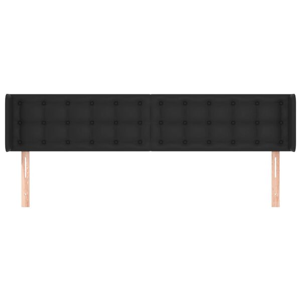 vidaXL voodipeats servadega, must, 183x16x78/88 cm, kunstnahk