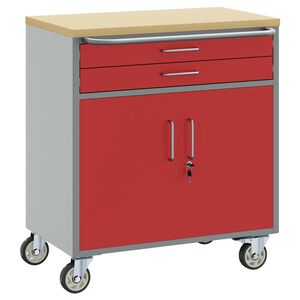 vidaXL Veok&auml;ru rullik sahtliga rattaga Punane ja hall 75 x 45 x 85 cm