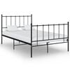 vidaXL voodiraam, must, metall, 120 x 200 cm