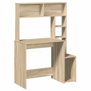vidaXL riiulitega kirjutuslaud, Sonoma tamm, 100x45x140 cm, tehispuit