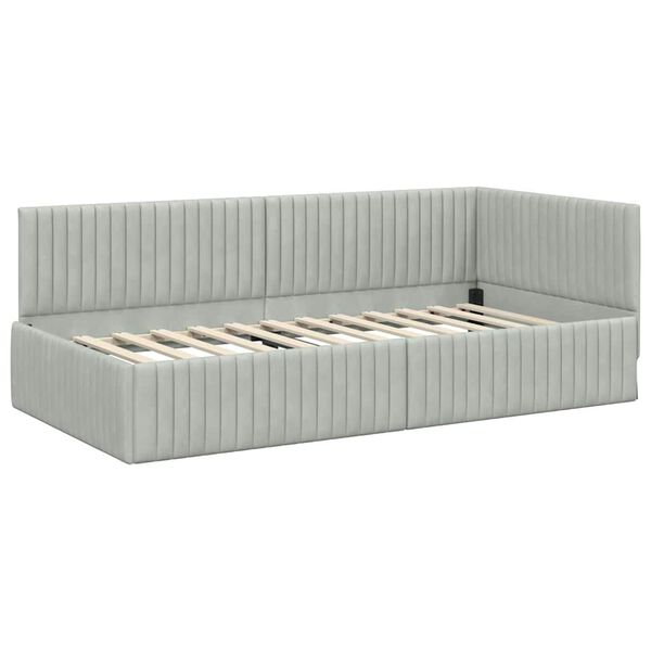 vidaXL Nurgavoodi raam peaga Helehall 100 cm x 200 cm Samet