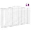 vidaXL kaarekujulised gabioonkorvid 4 tk, 400 x 50 x 200/220 cm, raud