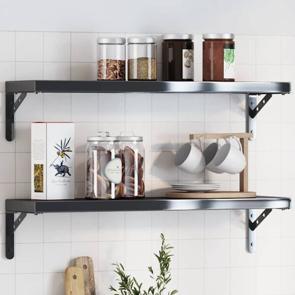 vidaXL riiuliklambrid 4 tk 20x2,5x14 cm must roostevaba teras