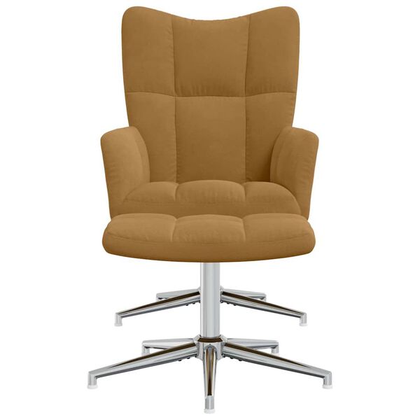 vidaXL puhketool jalapingiga, pruun, samet