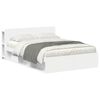 vidaXL Voodiraam ladustamisega peaga Valge 150 x 200 cm Tehispuit