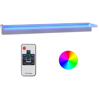 vidaXL purskkaevu kosk RGB LED-tuledega, roostevaba teras, 90 cm