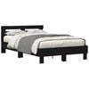 vidaXL Voodi raam LEDiga peaga Must tamm 135 x 190 cm Tehispuit
