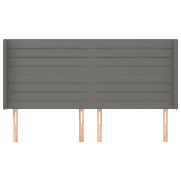 vidaXL voodipeats servadega, tumehall, 163x16x118/128 cm, kangas