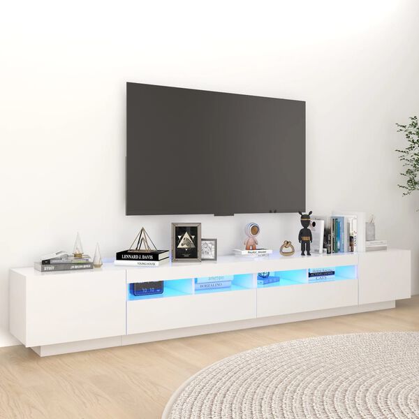 vidaXL telerialus LED-tuledega, valge, 260 x 35 x 40 cm