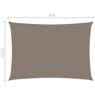 vidaXL oxford-kangast päikesepuri ristkülik 3,5 x 5 m pruunikashall