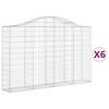 vidaXL kaarekujulised gabioonkorvid 6 tk, 200x30x120/140 cm, raud