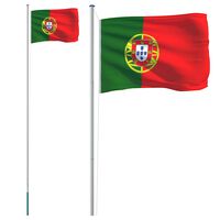 vidaXL Portugali lipp ja lipumast, 6,23 m, alumiinium